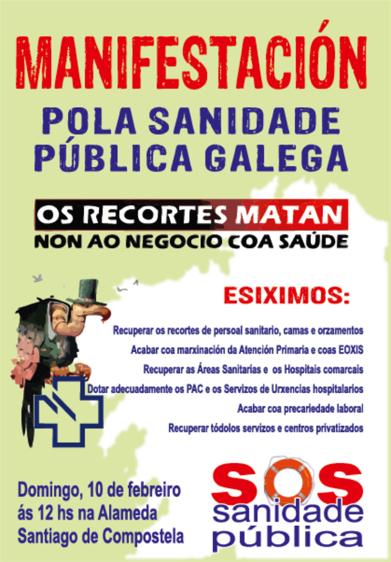 Cartel de la manifestación en Galicia