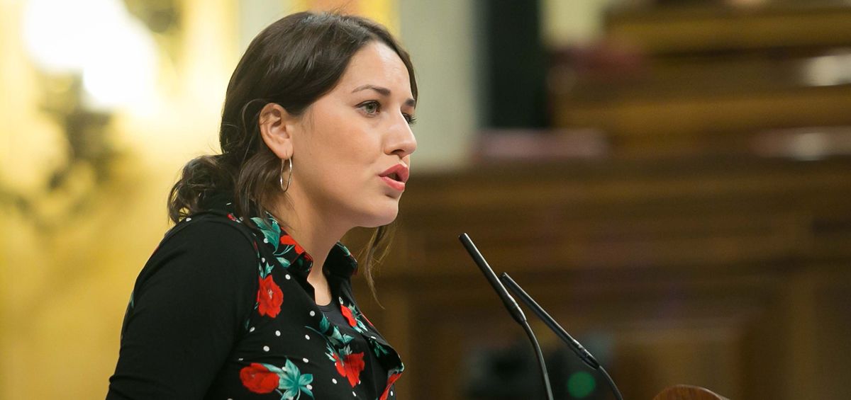 Ana Marcello, diputada de Unidos Podemos, en el Congreso de los Diputados,
