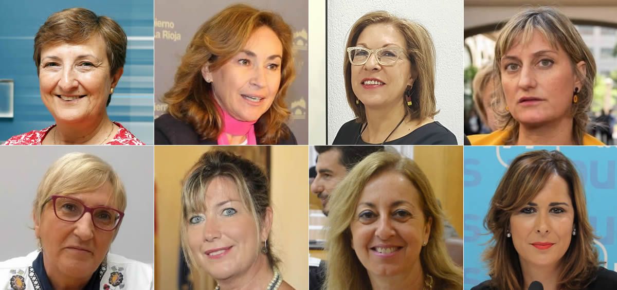 Las ocho consejeras sanitarias en activo desempeñan sus funciones en Cantabria, La Rioja, Aragón, Cataluña, Comunidad Valenciana, Baleares, Ceuta y Melilla