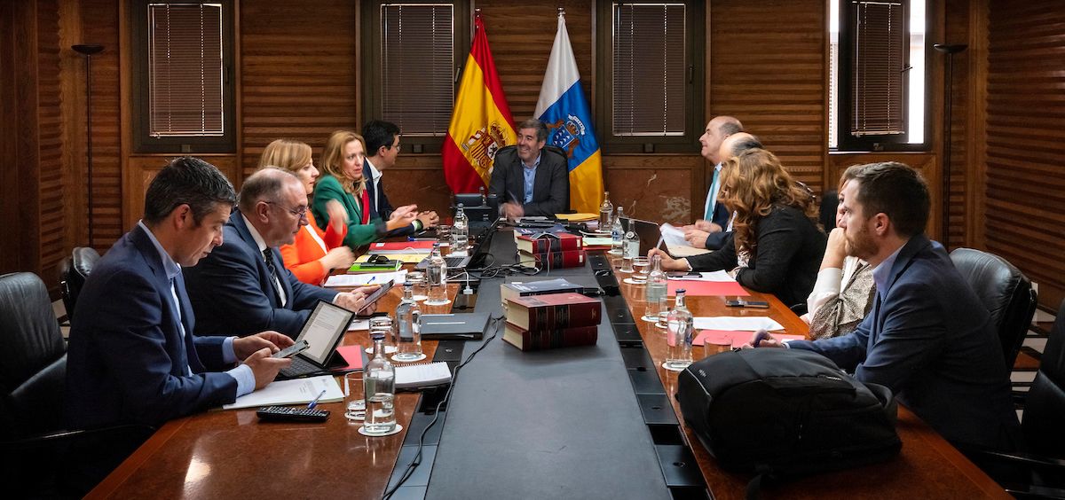  Instantánea de la reunión del Consejo de Gobierno de Canarias de este lunes.