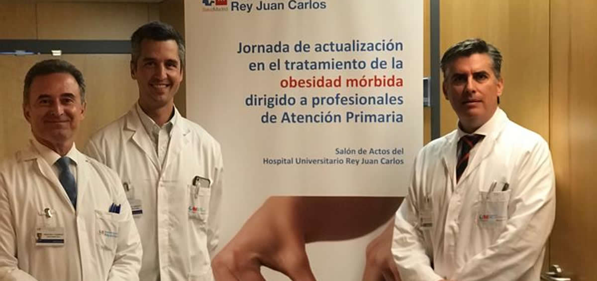 Los doctores Castellón Pavón, Ferrigni González y García Muñoz Najar en la jornada sobre obesidad