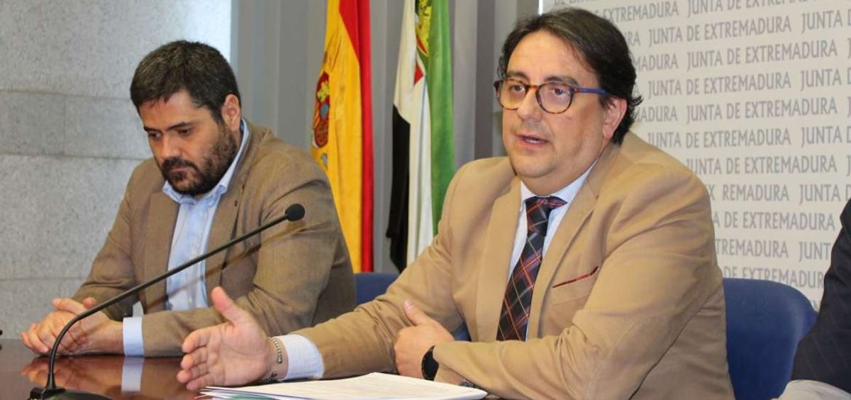 El consejero de Sanidad y Políticas Sociales de la Junta de Extremadura, José María Vergeles, en rueda de prensa