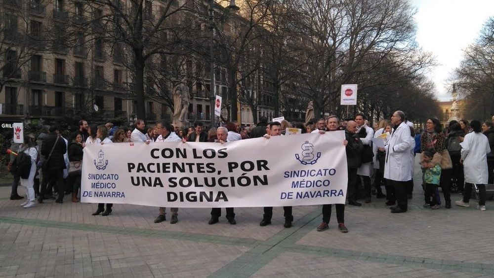 Una de las movilizaciones del Sindicato Médico de Navarra (SMN). (Foto. Sindicato Médico de Navarra)