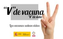 Imagen de la campaña del Ministerio de Sanidad "V de vacuna, V de vida".