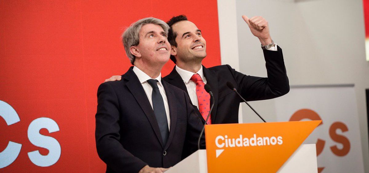 Ángel Garrido, ex presidente de la Comunidad de Madrid con el PP, junto a Ignacio Aguado, líder regional de Ciudadanos.