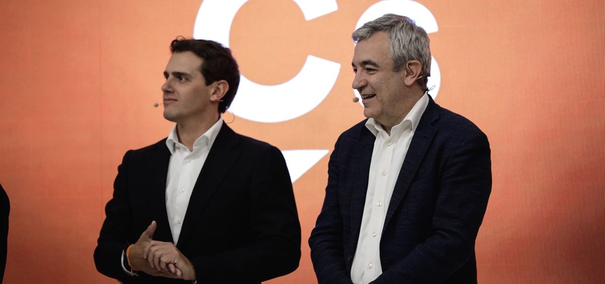 Albert Rivera, presidente de Ciudadanos, junto a Luis Garicano, candidato al Parlamento Europeo por la formación naranja.