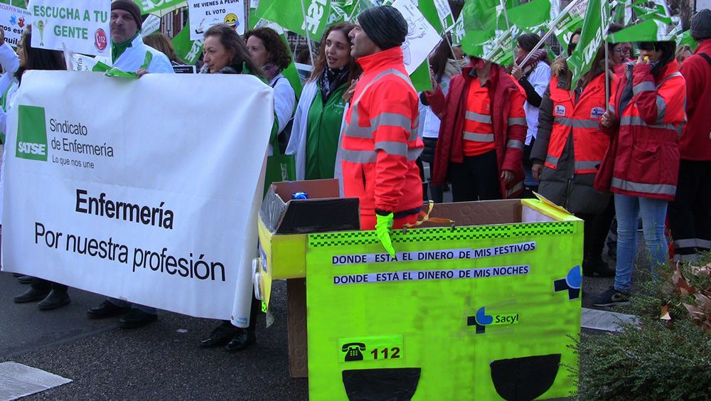 Protestas de los profesionales de Emergencias en Castilla y León