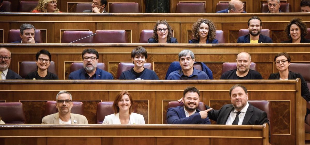 Diputados de ERC en el Congreso de los Diputados durante el pleno de constitución.